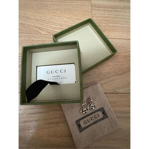 Gucci Sterling Silver Love Britt G Heart‎ Drop Earrings